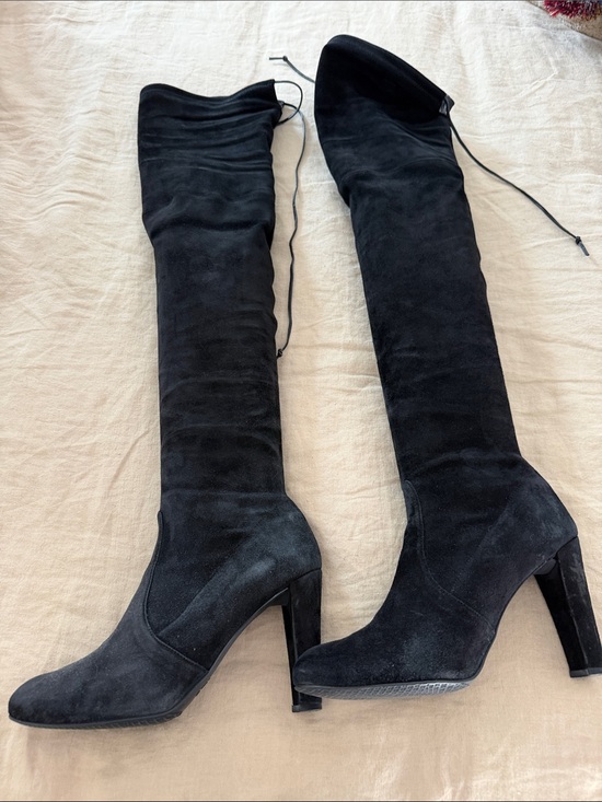 Stuart Weitzman Shoes - Stuart Weitzman Black Suede Over-the-Knee Heeled Boots